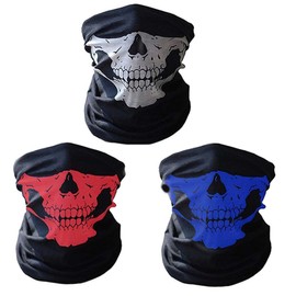 CBValleyol 3 Piece Multifunctional Motorcycle Face Mask,Breathable Seamless Tube Face Shield Ski Mask