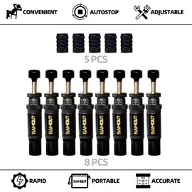 SAMOUT Adjustable Auto-Stop Tire Air Down Kit (10-30 PSI) Screw-on Tyre Deflator Tool for Offroad 4x4 Vehicle Accessories, 8pcs