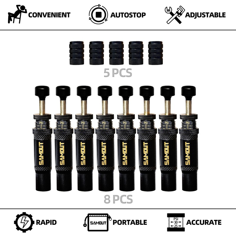 SAMOUT Adjustable Auto-Stop Tire Air Down Kit (10-30 PSI) Screw-on