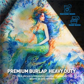 Vigor Home Mermaid Nautical Welcome Summer Small Garden Flag Double Sided 12×18 Inch,Coastal Coral Yard Outside Decor Summer Beach Tropical Outdoor Decoration