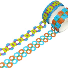 allydrew Bright Geometric Design Hollow Washi Masking Tape 4M Length Total (Set of 2), Circle & Bubbles
