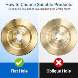 Shower Handle Cover Plate, Brushed Gold,for One-Handle Tub and Shower Faucets, Escutcheon Replacement for Moen 16090 Chateau Collection