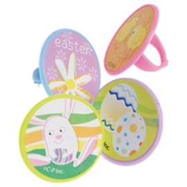 U.S. Toy Adjustable Easter Sticker Rings-48 Pieces