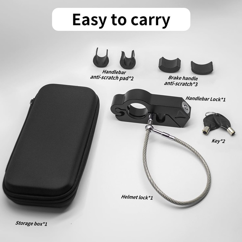 kzinrft Motorcycle Helmet & Handlebar Lock Combo - Anti Theft