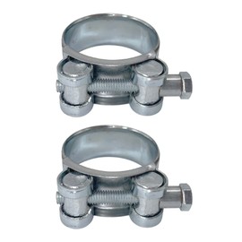 SKIR'CO (Pack of 2) Reinforced Hose Clips 40-43mm Galvanised Steel Adjustable Pipes and Pipe Clamp (2 Pack)