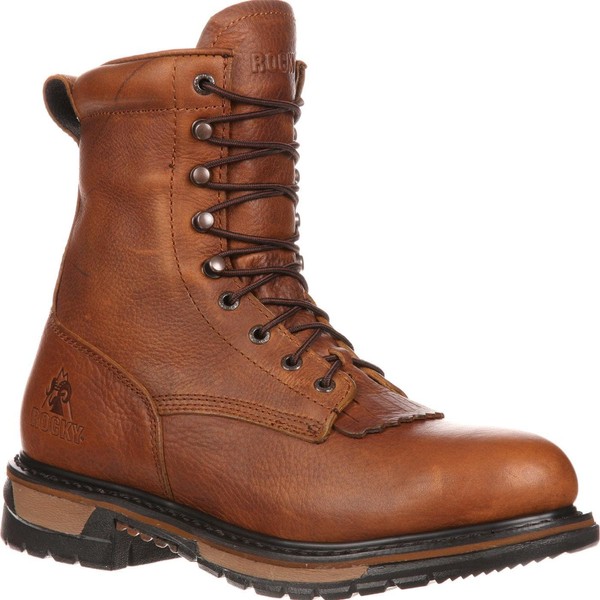 ROCKY Original Ride Lacer Waterproof Western Boots, Tan Pitstop, Size