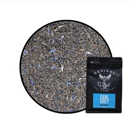 Revival Tea Company Earl Grey Tea - Black Tea Blend with Bergamot and Cornflower Petals - Loose Leaf 6 Ounces