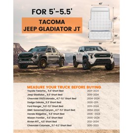 GOTIDY Inflatable Truck Bed Mattress for Tacoma Truck Air Mattress 5ft-5.5ft for Honda Ridgeline Jeep Gladiator JT,Space-Optimized Design, Built in Pump Detachable Tailgate Section