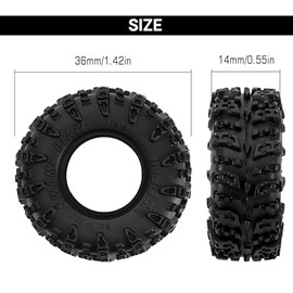 INJORA 36 * 14mm 0.7" Swamp Claw Tires for 1/30 Axial SCX30 (T7019)