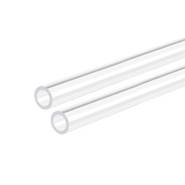 DMiotech 2pcs 12mm x 15mm 20" Clear Acrylic Pipe Rigid Plastic Tubing for Aquarium Water Pipe, Water Cooling System, Plumbing