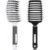 TAVVKE Wild boar bristle hair brush set, curved and ventilated
