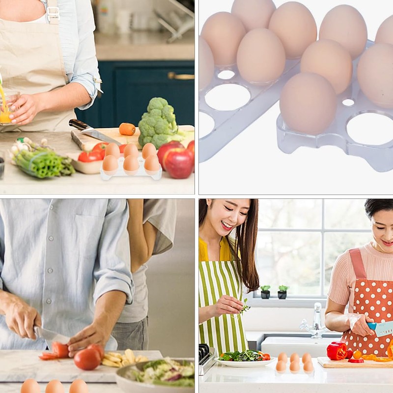 Operitacx Pack of 2 Egg Containers for Refrigerator, 6 Grid