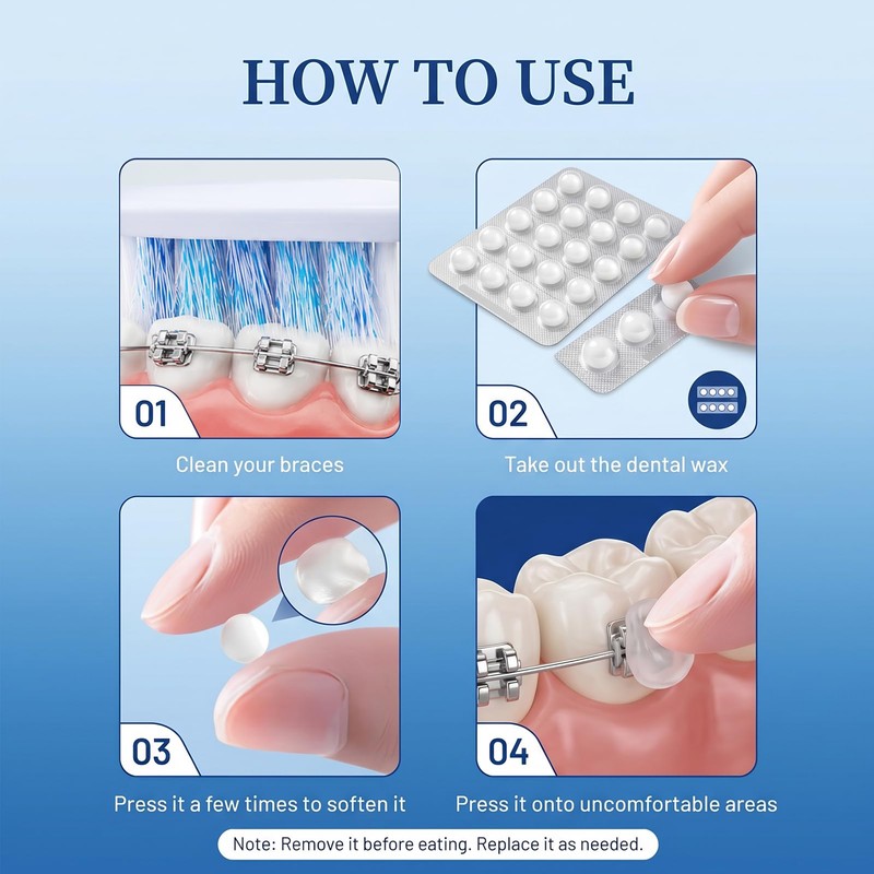 DanTicy Orthodontic Wax for Braces, Dental Wax, Pre-Cut Bowl Shape