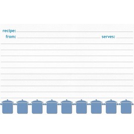 Meadowsweet Kitchens Recipe Card Set - 25 Double Sided Recipe Cards 4 x 6 Inch, Perfect Size Blank Cards for a Recipe Card Box, Make Your Own Personalized Recipe Book - Turquoise Gray