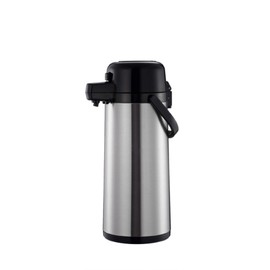 Thunder Group ASPS325 Airpot, 2.5 Liter (84 oz.), 8-1/4" x 6-1/2" x 15-1/3"H, Stainless Steel Lined, Push Button top, Color Beverage Indicator Tags, Stainless Steel, Mirror
