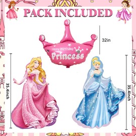 Princess Balloons Princess Birthday Party Decorations Princess Foil Balloons For Girl’s Birthday Baby Shower Princess Themed Party Decorations