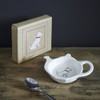 Sweet William Teabag Dish, Teapot Shape, Westie
