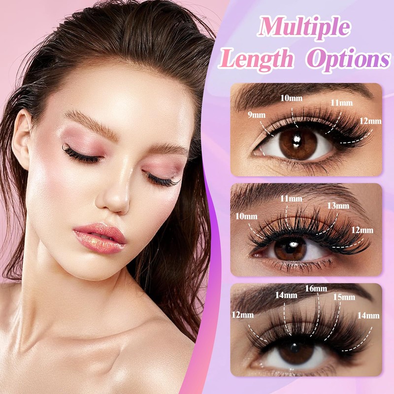 Eyelash Extensions, Eyelash Extensions, 240 Pieces, 40D Natural False Eyelashes