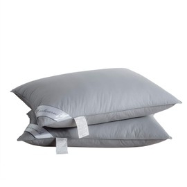 Eastwarmth Goose Down Feather Bed Pillows for Sleeping,Medium Firm,Soft Support Grey Color Standard Size One Pillow