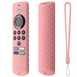 Silicone Case for Fire TV Stick Lite(2nd gen) 2021 Remote Control Cover for Alexa Voice Remote Lite Anti-Slid Shockproof Silicone Protective Cover Sleeve with Lanyard(Pink)