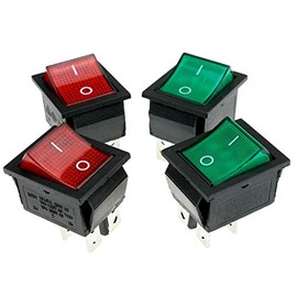 YINETTECH 250v High Current 4Pin On/Off Rectangle Rocker Switch Welding Machine Welder