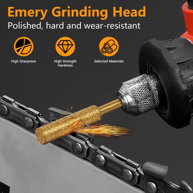 Diamond Chainsaw Sharpener, Pack of 30 Saw Chain Sharpener, Diamond