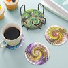 Dmiuhbl 8Pcs Diamond Painting Coasters with Holder Absorbent Coffee Tea