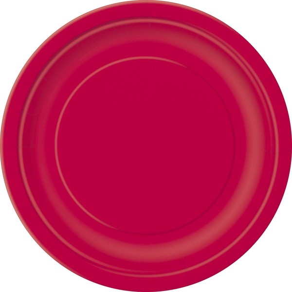 Unique Industries, Cake Paper Plates, 20 Pieces - Red