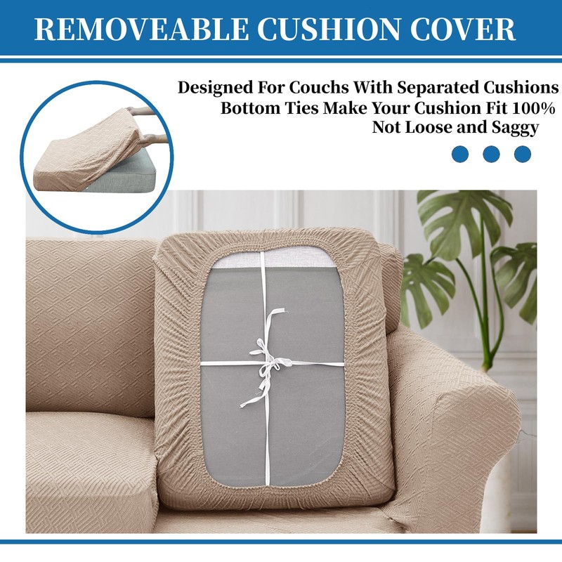 XINEAGE 3-Piece Stretch Sofa Cover, Washable Couch Covers for Dog