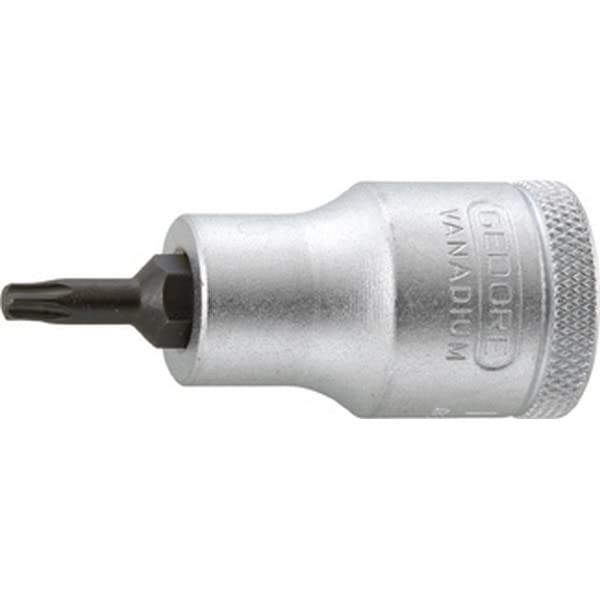 GEDORE Screwdriver bit socket Torx, Short, T27, AF 4.99 mm, 1/2" 12.5 mm, Screwdriver bit socket, Tool, ITX 19 T27