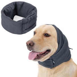 Dog Snood Ear Protectors, Dog Snood Dog Ear Muffs Noise Protection, Calming Hood Dog Neck and Ears Warmer Hood Calming Pet,Hats for Dogs, Dog Ear Defenders for Anxiety Relief and Calming (Grey-M)