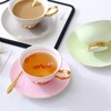 Eplze Bone China Cup and Saucer Set, 6.8oz Coffee Cup