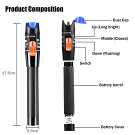 Visual Fault Finder 15 mW 15 km FTTH Fibre Optic Tester for Fibre Optic Technology