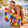 50 Collares Hawaianos Tela Cotillones Para Boda Neon Fiesta