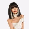 Pelucas De Cabello Natural Bob Negro Corto Y Liso Para