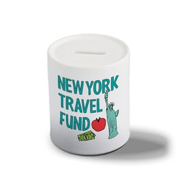 Father Fox - New York Travel Fund - NYC Holiday, Money Box Gift, Piggy Bank, Ceramic