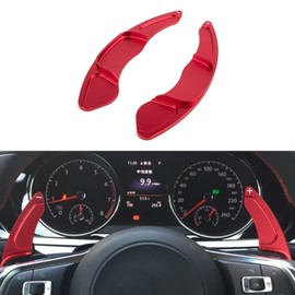 x xotic tech Red Aluminum Paddle Shifter Extensions Cover Trim Compatible with Volkswagen Golf MK7 GTI/GTD/R/R-line, Jetta, Scirocco, Polo, Passat B8 Interior Accessories