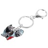 WEVENI Enamel Alloy Cute Cat Keychain Kitten Keyring Jewelry For