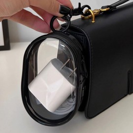 Homoyoyo Transparent Figure Presentation Bag with Key Ring, Pack of 2, Portable Small Doll Storage for Hanging, Blind Boxes Organiser, Hanging Bag with Zip