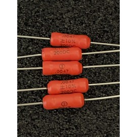 SPRAGUE 5pc Vintage 192P47292 SPRAGUE .0047MFD 200DC AXIAL CAPACITOR **NOS