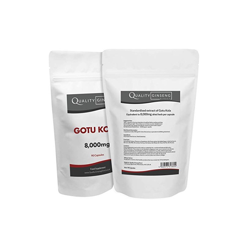 GOTU KOLA - 8,000mg Capsules - Powerful Formula (90 Capsules)