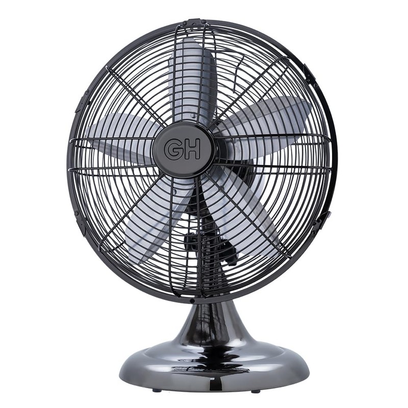 Good Housekeeping 92612 All-Metal 12" Retro Desk Office Table Fan