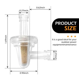 Polcatay 2 PCS Fuel Filter, 1/4" 90 Degree Small Engine Fuel Line Filter, Filter Out Impurities Copper Core Oil Cup, Universal for Most Motorcycles Scooters ATVs UTVs Engine Accessories (White)