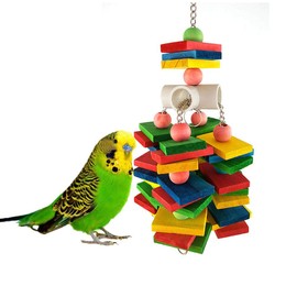 Large Parrot Chew Toy for Bird Macaw African Greys Cockatoo Eclectus Budgies Parakeet Cockatiel Conure Lovebirds Cage Wood Toy