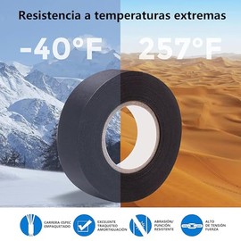 6 rollo Cinta de Aislar De Tela Automotriz,Resistente Altas Temperaturas,Antidesgaste,Sin Residuos,Cinta Autoadhesiva de Tela para Arnés de Cables,Mot