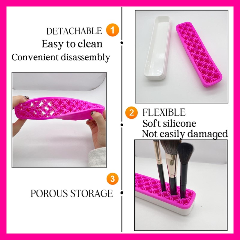 TANG SONG 1 PC Rectangle Silicone Make up Brush Holder