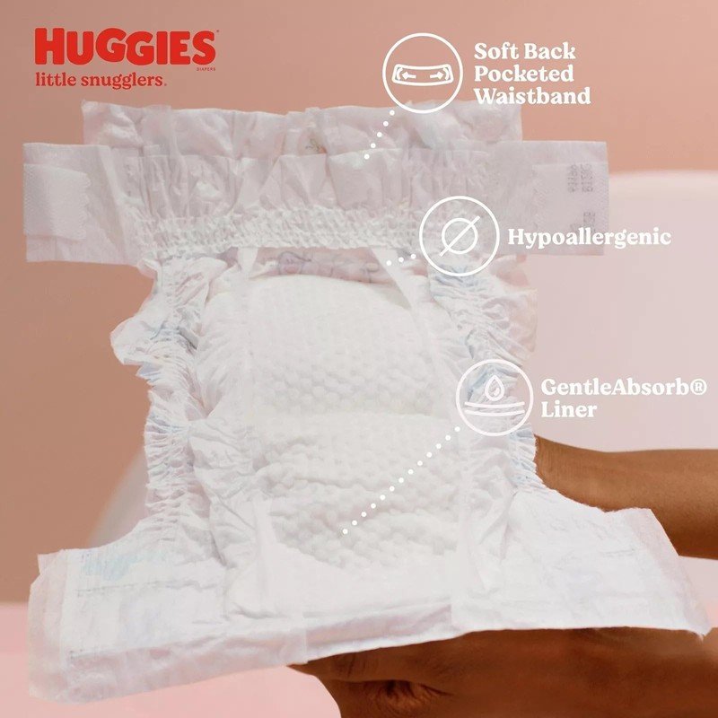 HUGGIES Little Snugglers Baby Diapers, Size Preemie, 30 Count, Convenience