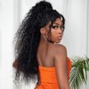 Seelaak Kinky Curly Human Hair Ponytail Extensions with Wrap Around