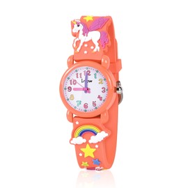 Kids Toys for Girls Age 3-9, Unicorn Watch for Girls Birthday Present for 5 Year Old Girls Unicorn Gifts for Girls Age 3-8 Xmas Gifts for 3 4 5 6 7 8 Year Old Girls - Orange