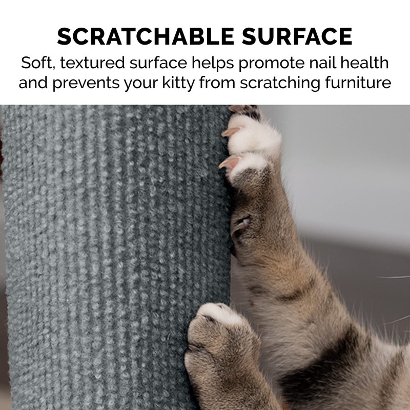 Furhaven Wrap Around Scratching Post Cover for Indoor Cats, Fits